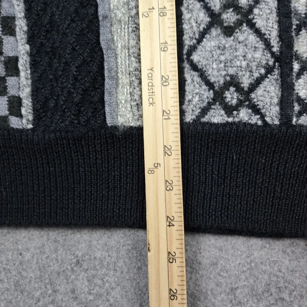 Vintage‎ Croft & Borrow Sweater Mens Large Gray Black 3D Knit 90s Sweatshirt